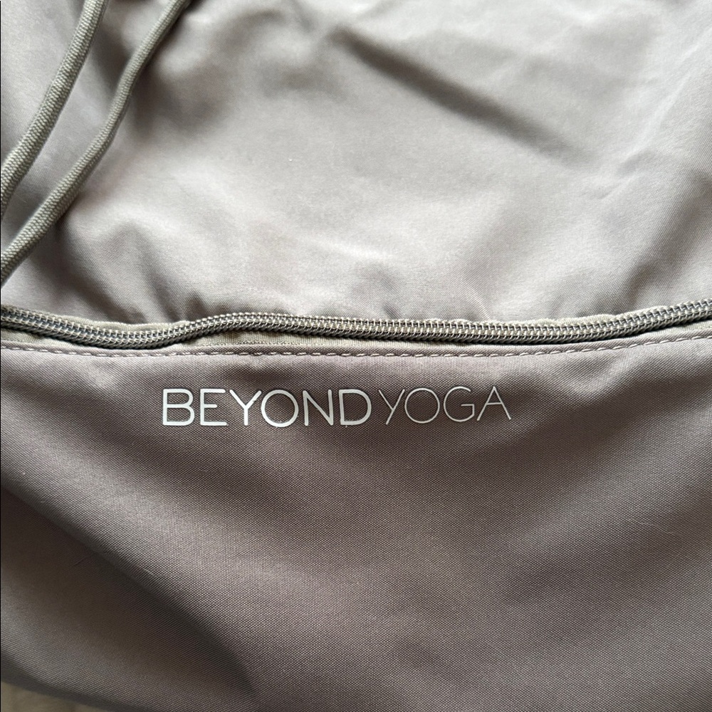 Beyond Yoga Gray Drawstring Backpack - image 2